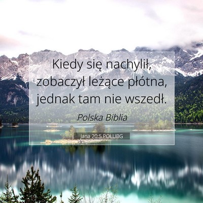 Picture 07 - Jana 20:5 POLUBG - Kiedy się nachylił, zobaczył leżące - Bible Verse Picture