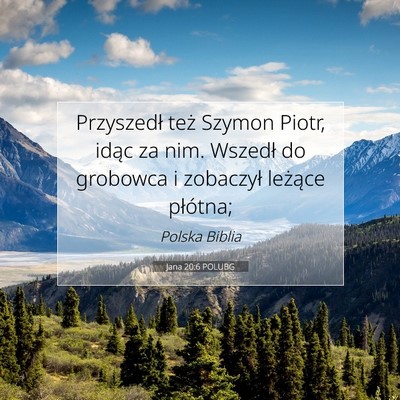 Picture 07 - Jana 20:6 POLUBG - Przyszedł też Szymon Piotr, idąc za nim. - Bible Verse Picture