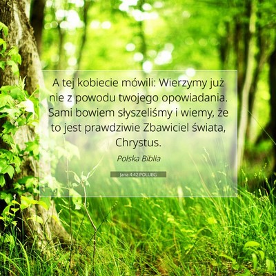 Picture 07 - Jana 4:42 POLUBG - A tej kobiecie mówili: Wierzymy już nie z - Bible Verse Picture