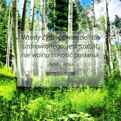 Picture 07 - Jana 5:10 POLUBG - Wtedy Żydzi powiedzieli do uzdrowionego: Jest - Bible Verse Picture