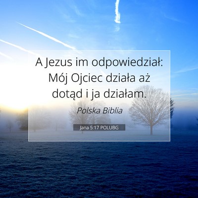 Picture 07 - Jana 5:17 POLUBG - A Jezus im odpowiedział: Mój Ojciec działa aż - Bible Verse Picture