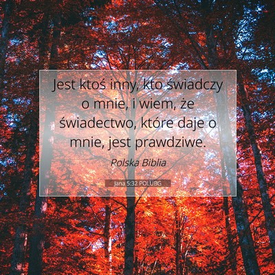 Picture 07 - Jana 5:32 POLUBG - Jest ktoś inny, kto świadczy o mnie, i wiem, - Bible Verse Picture