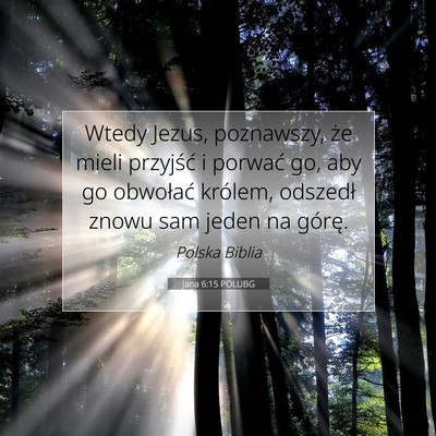 Picture 07 - Jana 6:15 POLUBG - Wtedy Jezus, poznawszy, że mieli przyjść i - Bible Verse Picture
