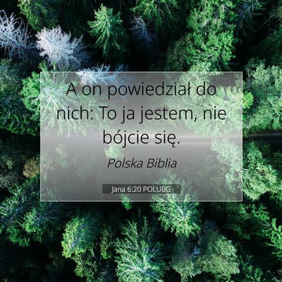 Picture 07 - Jana 6:20 POLUBG - A on powiedział do nich: To ja jestem, nie - Bible Verse Picture