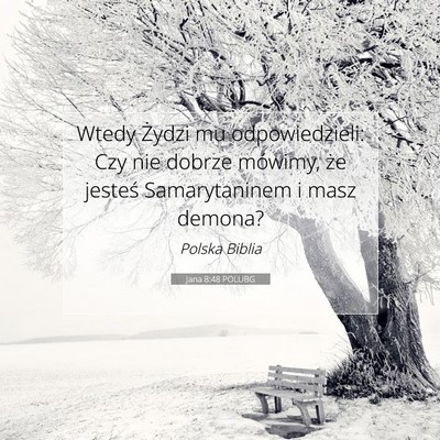 Picture 07 - Jana 8:48 POLUBG - Wtedy Żydzi mu odpowiedzieli: Czy nie dobrze - Bible Verse Picture