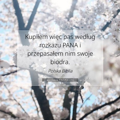 Picture 07 - Jeremiasza 13:2 POLUBG - Kupiłem więc pas według rozkazu PANA i - Bible Verse Picture