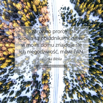 Picture 07 - Jeremiasza 23:11 POLUBG - Bo zarówno prorok, jak i kapłan są - Bible Verse Picture