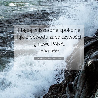 Picture 07 - Jeremiasza 25:37 POLUBG - I będą zniszczone spokojne łąki z powodu - Bible Verse Picture