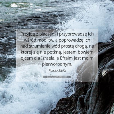 Picture 07 - Jeremiasza 31:9 POLUBG - Przyjdą z płaczem i przyprowadzę ich wśród - Bible Verse Picture