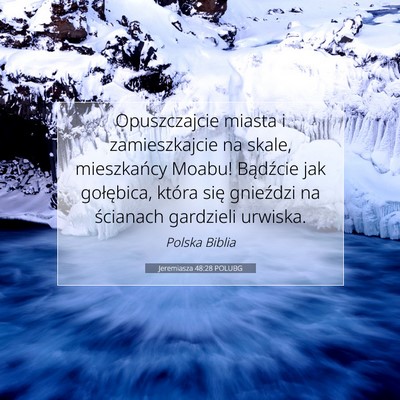 Picture 07 - Jeremiasza 48:28 POLUBG - Opuszczajcie miasta i zamieszkajcie na skale, - Bible Verse Picture