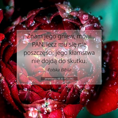 Picture 07 - Jeremiasza 48:30 POLUBG - Znam jego gniew, mówi PAN, lecz mu się nie - Bible Verse Picture