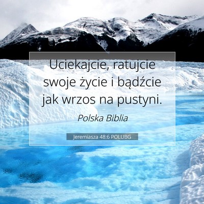 Picture 07 - Jeremiasza 48:6 POLUBG - Uciekajcie, ratujcie swoje życie i bądźcie jak - Bible Verse Picture