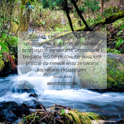 Picture 07 - Jeremiasza 49:3 POLUBG - Zawódź, Cheszbonie, bo Aj jest spustoszone. - Bible Verse Picture