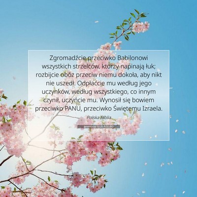Picture 07 - Jeremiasza 50:29 POLUBG - Zgromadźcie przeciwko Babilonowi wszystkich - Bible Verse Picture