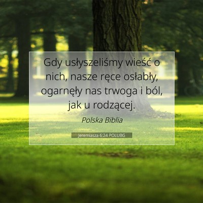 Picture 07 - Jeremiasza 6:24 POLUBG - Gdy usłyszeliśmy wieść o nich, nasze ręce - Bible Verse Picture