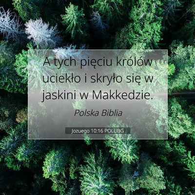 Picture 07 - Jozuego 10:16 POLUBG - A tych pięciu królów uciekło i skryło się w - Bible Verse Picture