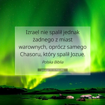 Picture 07 - Jozuego 11:13 POLUBG - Izrael nie spalił jednak żadnego z miast - Bible Verse Picture