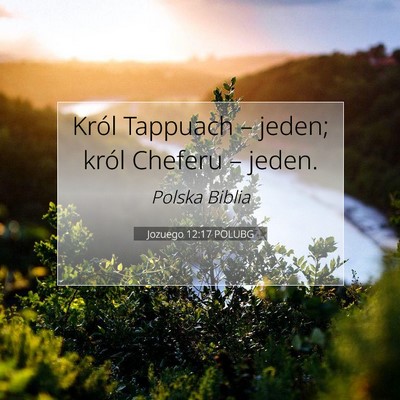 Picture 07 - Jozuego 12:17 POLUBG - Król Tappuach – jeden; król Cheferu – - Bible Verse Picture