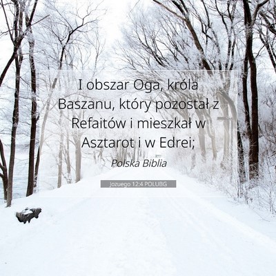 Picture 07 - Jozuego 12:4 POLUBG - I obszar Oga, króla Baszanu, który pozostał z - Bible Verse Picture