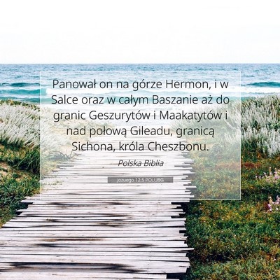 Picture 07 - Jozuego 12:5 POLUBG - Panował on na górze Hermon, i w Salce oraz w - Bible Verse Picture