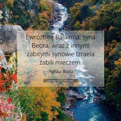 Picture 07 - Jozuego 13:22 POLUBG - I wróżbitę Balaama, syna Beora, wraz z innymi - Bible Verse Picture