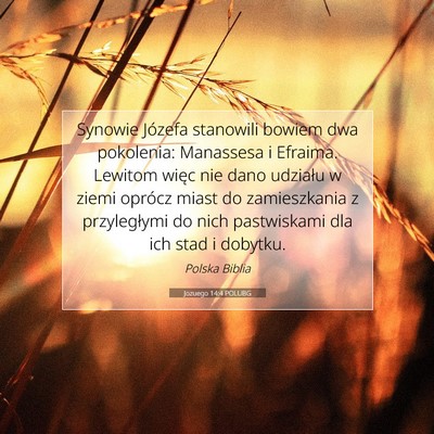 Picture 07 - Jozuego 14:4 POLUBG - Synowie Józefa stanowili bowiem dwa pokolenia: - Bible Verse Picture