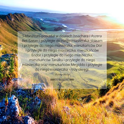 Picture 07 - Jozuego 17:11 POLUBG - I Manasses posiadał w działach Issachara i - Bible Verse Picture