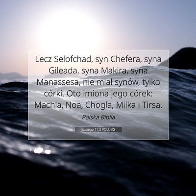 Picture 07 - Jozuego 17:3 POLUBG - Lecz Selofchad, syn Chefera, syna Gileada, syna - Bible Verse Picture