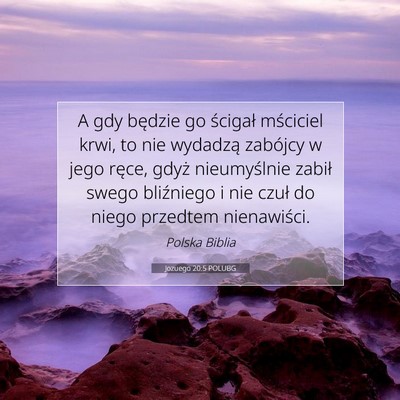 Picture 07 - Jozuego 20:5 POLUBG - A gdy będzie go ścigał mściciel krwi, to nie - Bible Verse Picture