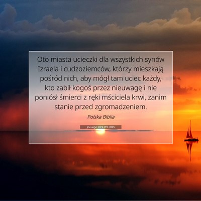 Picture 07 - Jozuego 20:9 POLUBG - Oto miasta ucieczki dla wszystkich synów Izraela - Bible Verse Picture