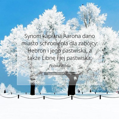 Picture 07 - Jozuego 21:13 POLUBG - Synom kapłana Aarona dano miasto schronienia dla - Bible Verse Picture