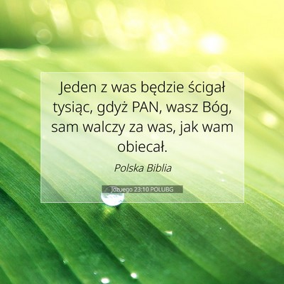 Picture 07 - Jozuego 23:10 POLUBG - Jeden z was będzie ścigał tysiąc, gdyż PAN, - Bible Verse Picture