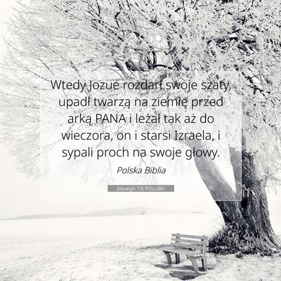 Picture 07 - Jozuego 7:6 POLUBG - Wtedy Jozue rozdarł swoje szaty, upadł twarzą - Bible Verse Picture