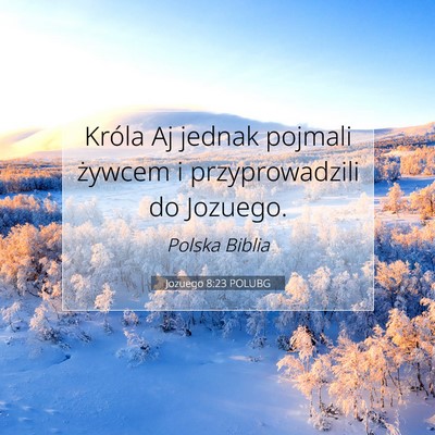 Picture 07 - Jozuego 8:23 POLUBG - Króla Aj jednak pojmali żywcem i przyprowadzili - Bible Verse Picture