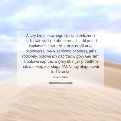 Picture 07 - Jozuego 8:33 POLUBG - A cały Izrael oraz jego starsi, przełożeni i - Bible Verse Picture