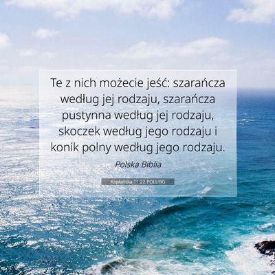 Picture 07 - Kapłańska 11:22 POLUBG - Te z nich możecie jeść: szarańcza według jej - Bible Verse Picture