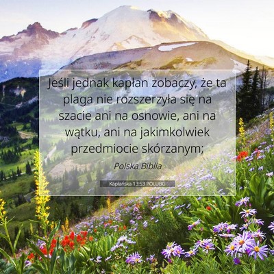 Picture 07 - Kapłańska 13:53 POLUBG - Jeśli jednak kapłan zobaczy, że ta plaga nie - Bible Verse Picture