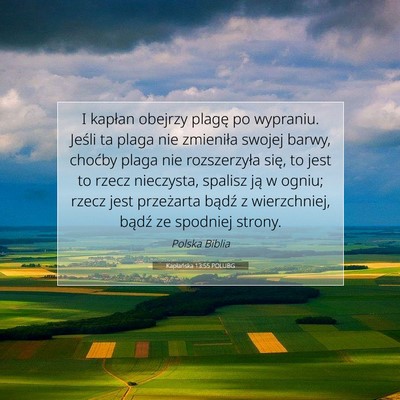 Picture 07 - Kapłańska 13:55 POLUBG - I kapłan obejrzy plagę po wypraniu. Jeśli ta - Bible Verse Picture