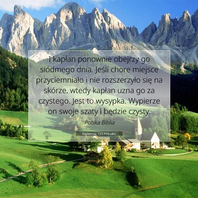 Picture 07 - Kapłańska 13:6 POLUBG - I kapłan ponownie obejrzy go siódmego dnia. - Bible Verse Picture