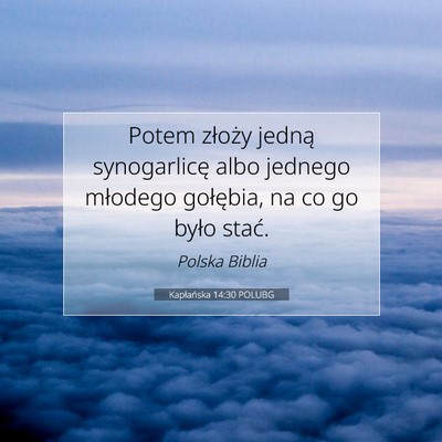 Picture 07 - Kapłańska 14:30 POLUBG - Potem złoży jedną synogarlicę albo jednego - Bible Verse Picture