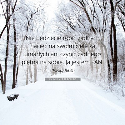 Picture 07 - Kapłańska 19:28 POLUBG - Nie będziecie robić żadnych nacięć na swoim - Bible Verse Picture