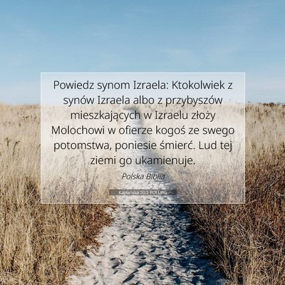 Picture 07 - Kapłańska 20:2 POLUBG - Powiedz synom Izraela: Ktokolwiek z synów - Bible Verse Picture