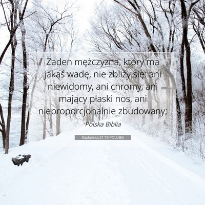Picture 07 - Kapłańska 21:18 POLUBG - Żaden mężczyzna, który ma jakąś wadę, nie - Bible Verse Picture