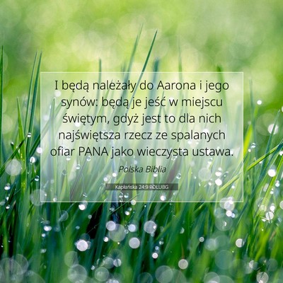 Picture 07 - Kapłańska 24:9 POLUBG - I będą należały do Aarona i jego synów: - Bible Verse Picture