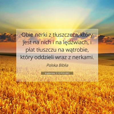 Picture 07 - Kapłańska 3:10 POLUBG - Obie nerki z tłuszczem, który jest na nich i na - Bible Verse Picture