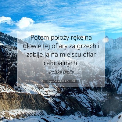 Picture 07 - Kapłańska 4:29 POLUBG - Potem położy rękę na głowie tej ofiary za - Bible Verse Picture
