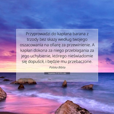 Picture 07 - Kapłańska 5:18 POLUBG - Przyprowadzi do kapłana barana z trzody bez - Bible Verse Picture