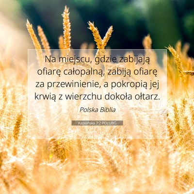 Picture 07 - Kapłańska 7:2 POLUBG - Na miejscu, gdzie zabijają ofiarę całopalną, - Bible Verse Picture