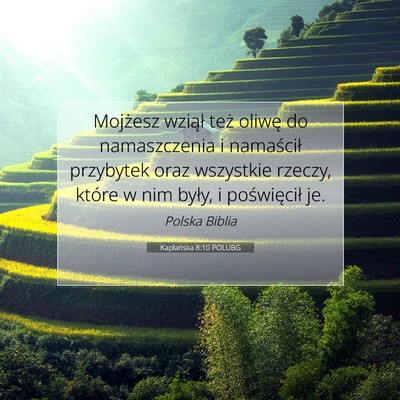 Picture 07 - Kapłańska 8:10 POLUBG - Mojżesz wziął też oliwę do namaszczenia i - Bible Verse Picture