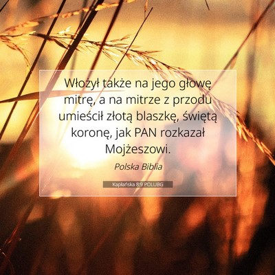 Picture 07 - Kapłańska 8:9 POLUBG - Włożył także na jego głowę mitrę, a na - Bible Verse Picture